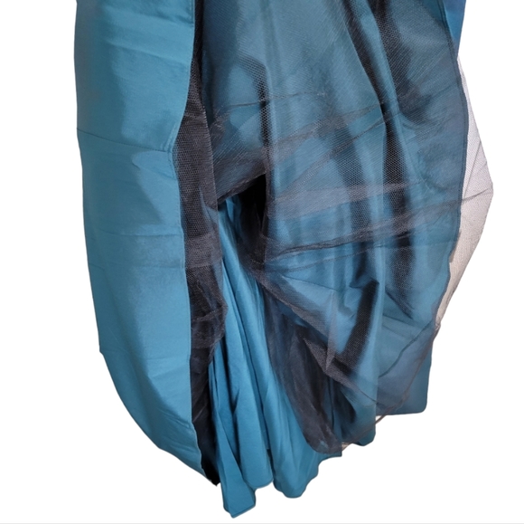 🆕️ Aidan Mattox Strapless Pleated Ball Gown in Dark Jade - Picture 10 of 16